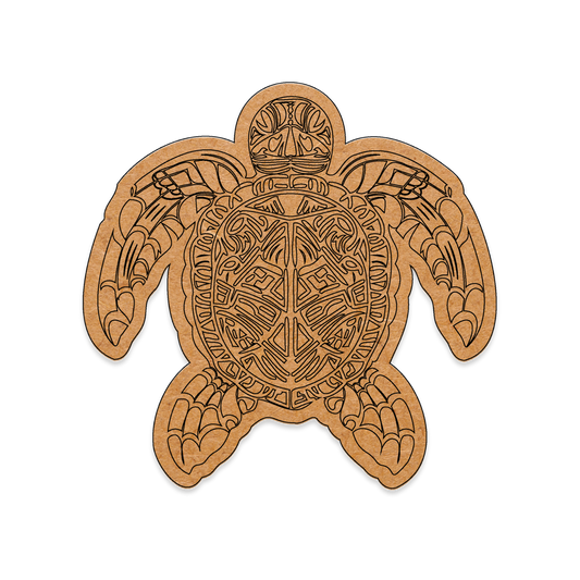 Our Colour-In Sea Turtle is intricately cut and engraved from 3mm MDF wood.