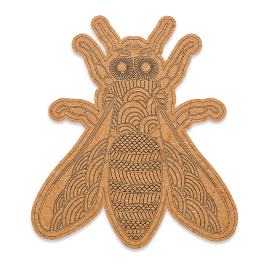 Laser engraved fly colour in blank on MDF