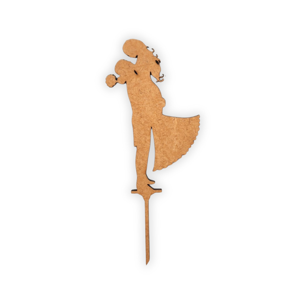 Dancing couple wood cake topper