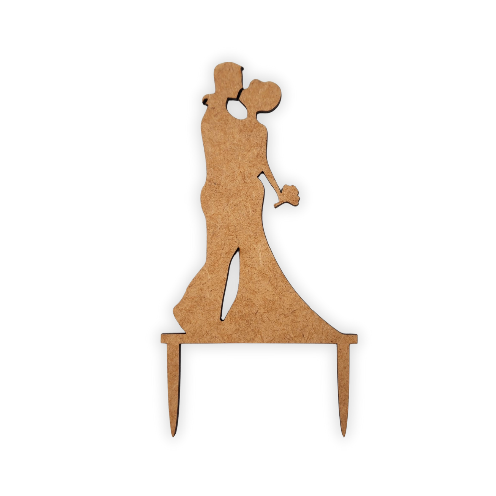 Kissing Couple Cake Topper Cutout