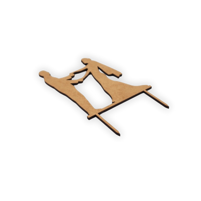 Wedding couple wooden cake topper