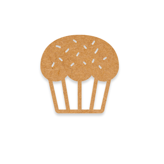 Our Cupcake with Sprinkles blank is intricately cut from 3mm MDF wood.
