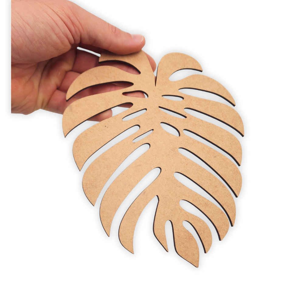 Delicious monster wood leaf cutout