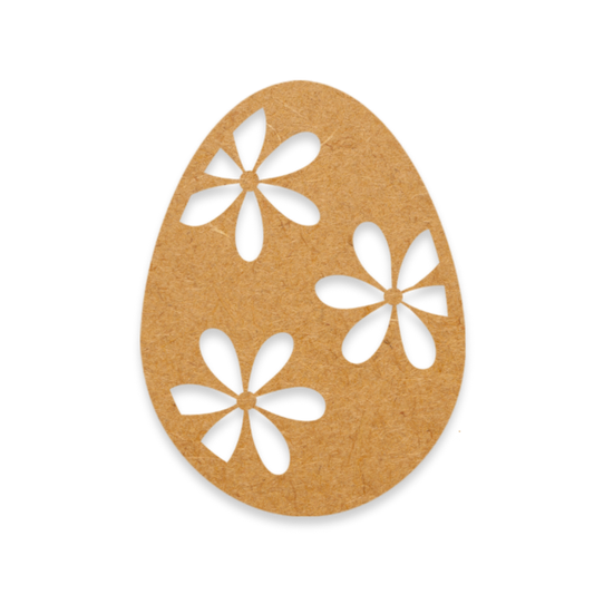 Laser cut Easter Egg with Flowers on MDF