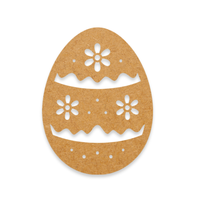 Laser cut Easter Egg with Flowers on MDF