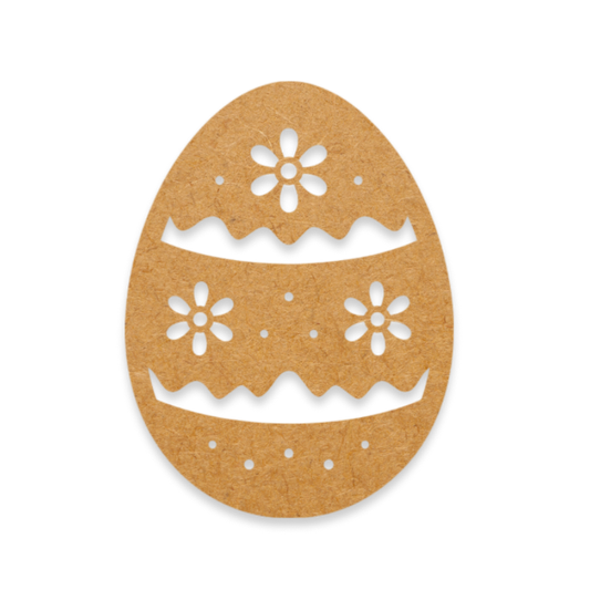 Laser cut Easter Egg with Flowers on MDF