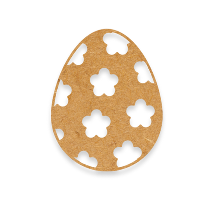 Laser cut Easter Egg with Flowers blank on MDF