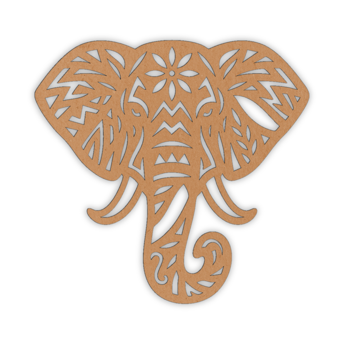 Wooden elephant portrait