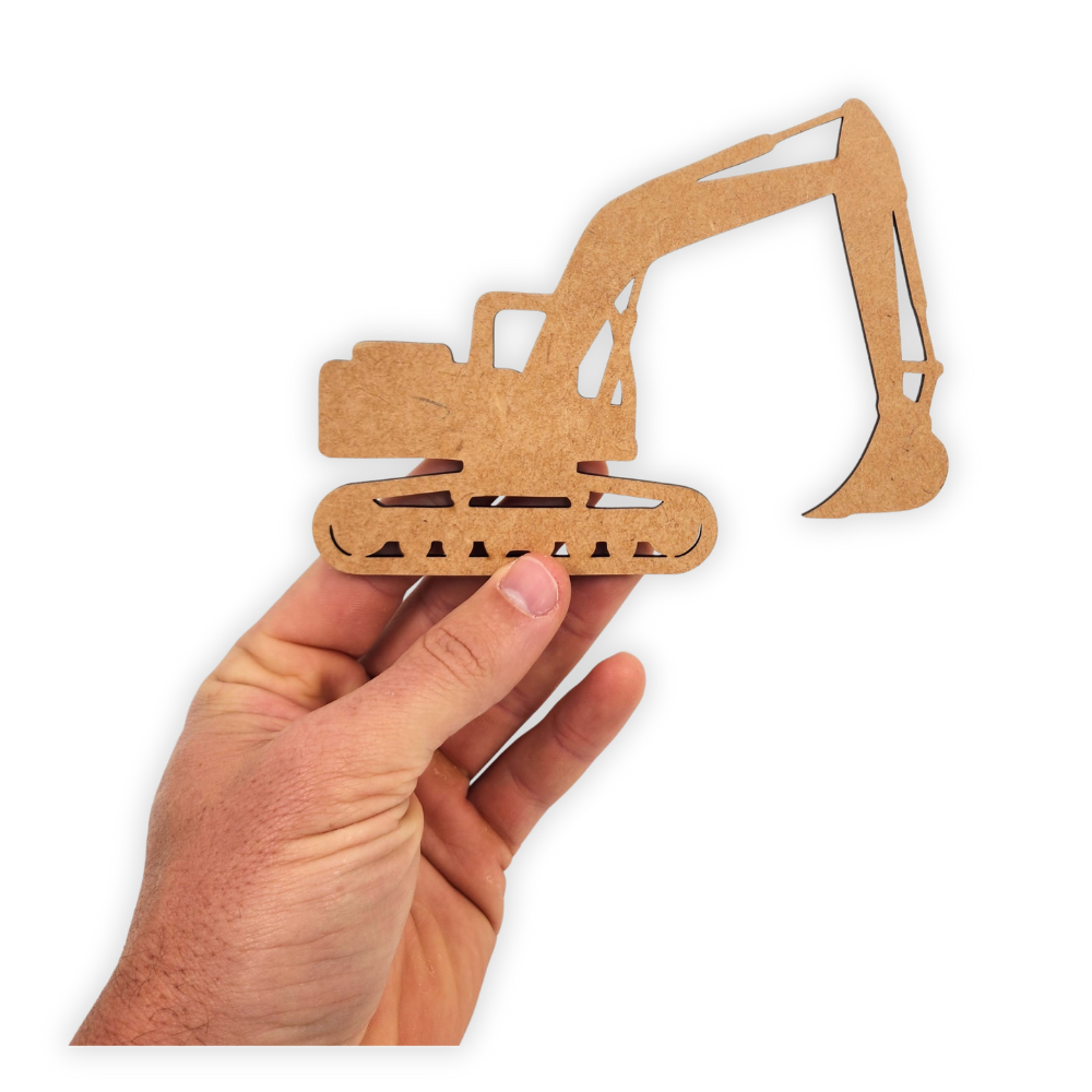 Excavator back actor wood laser cutout