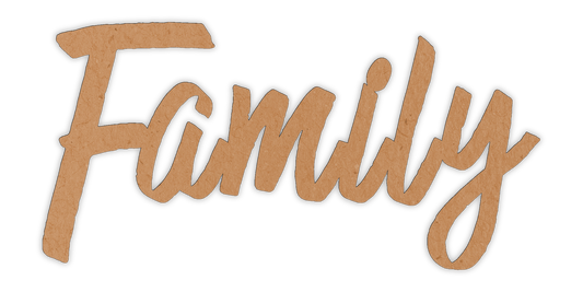 Family word wooden cutout