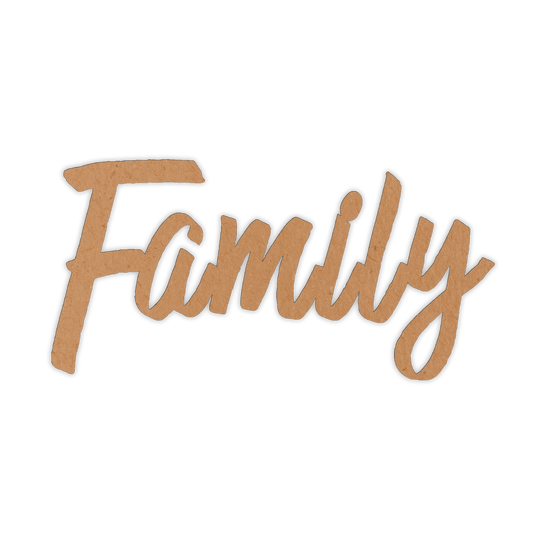 Family word wooden cutout