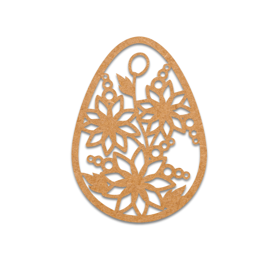Laser cut Floral Easter Egg Blank on MDF