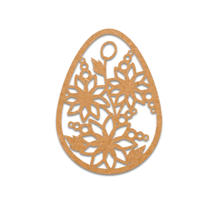 Laser cut Floral Easter Egg Blank on MDF