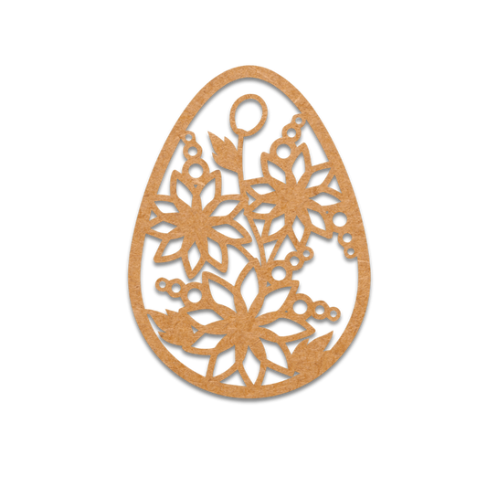 Laser cut Floral Easter Egg Blank on MDF