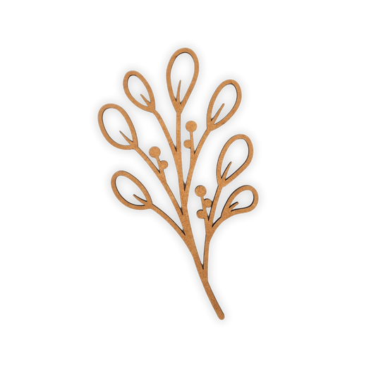 Laser wooden blank cutout of a leafy flower/plant 