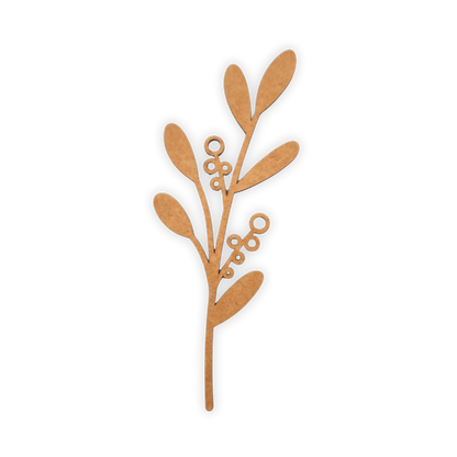 Decorative laser wooden blank cutout of a leafy flower/plant 