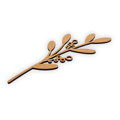 Decorative laser wooden blank cutout of a leafy flower/plant 