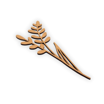 Decorative laser wooden blank cutout of a leafy flower/plant 