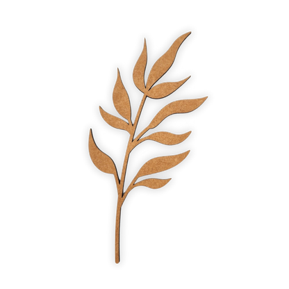 Decorative laser wooden blank cutout of a leafy flower/plant 