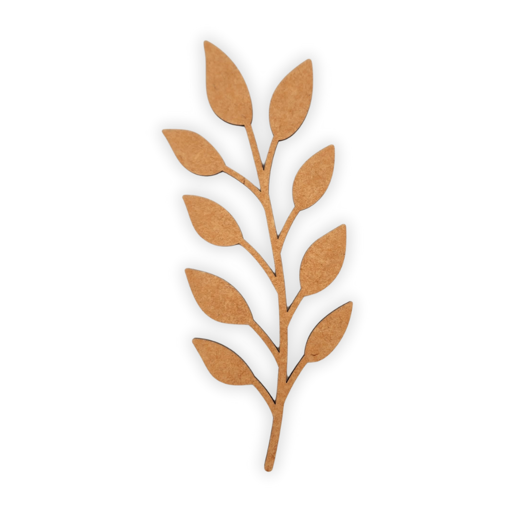 Decorative laser wooden blank cutout of a leafy flower/plant 