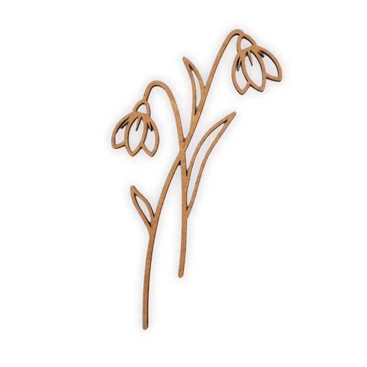 Decorative laser wooden blank cutout of a leafy flower/plant 