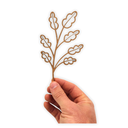 Decorative laser wooden blank cutout of a leafy flower/plant 