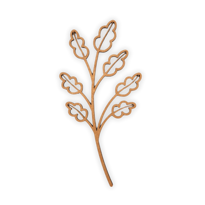 Decorative laser wooden blank cutout of a leafy flower/plant 