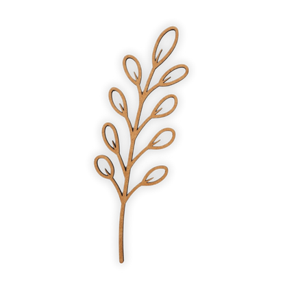 Decorative laser wooden blank cutout of a leafy flower/plant 