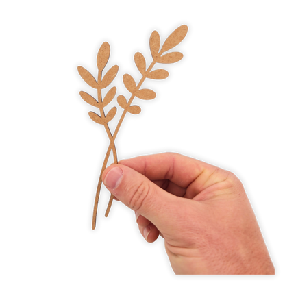 Decorative laser wooden blank cutout of a leafy flower/plant 
