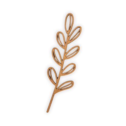 Decorative laser wooden blank cutout of a leafy flower/plant 