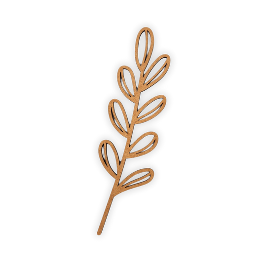 Decorative laser wooden blank cutout of a leafy flower/plant 