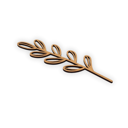 Decorative laser wooden blank cutout of a leafy flower/plant 