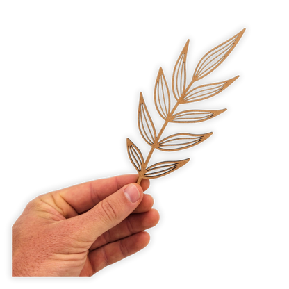 Decorative laser wooden blank cutout of a leafy flower/plant 
