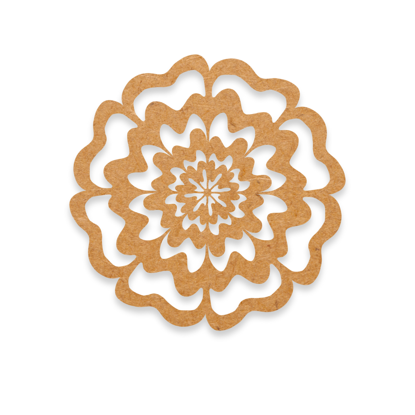 Our flower mandala blank is intricately cut from 3mm MDF wood.