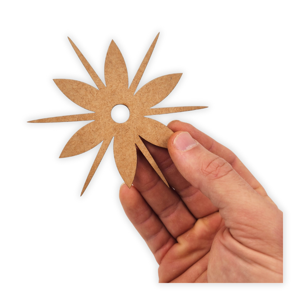 Flower star wood laser cut blank