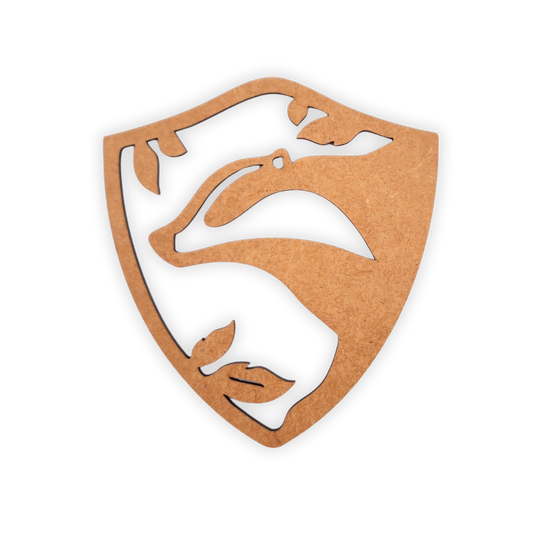 Harry Potter wooden blank party cutout of the Hufflepuff Crest