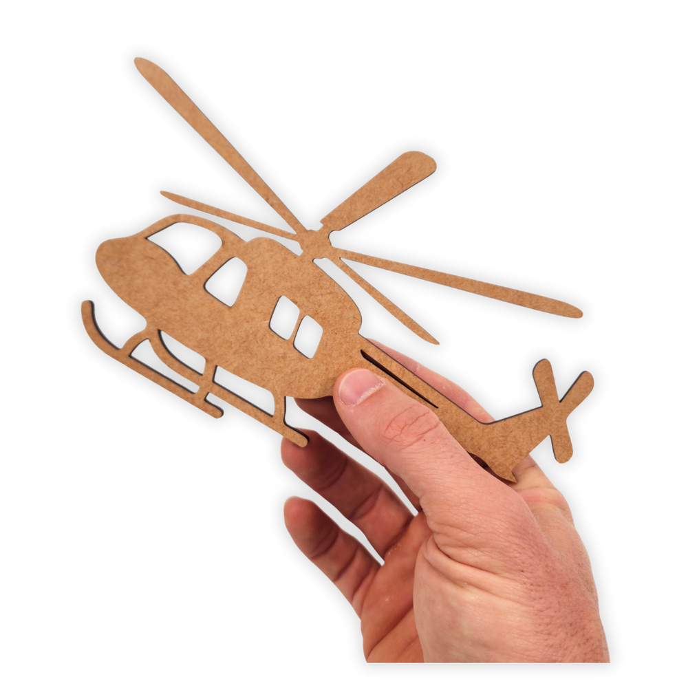 MDF wood helicopter cutout