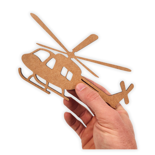 MDF wood helicopter cutout
