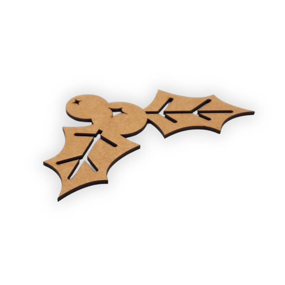 Holly and Ivy Christmas decor wood laser cutout