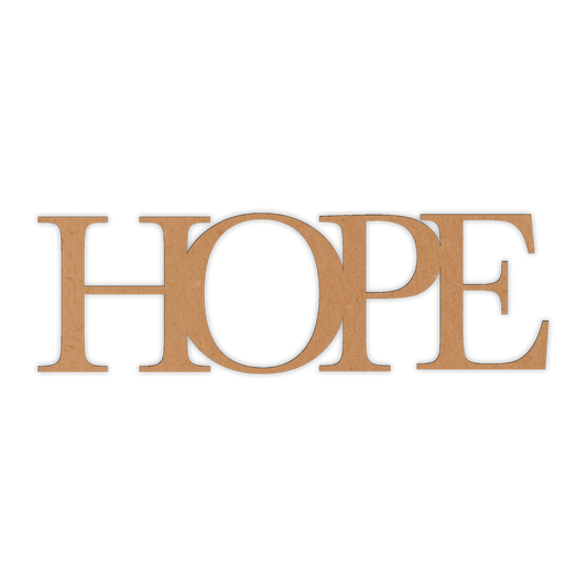Hope word wood cutout