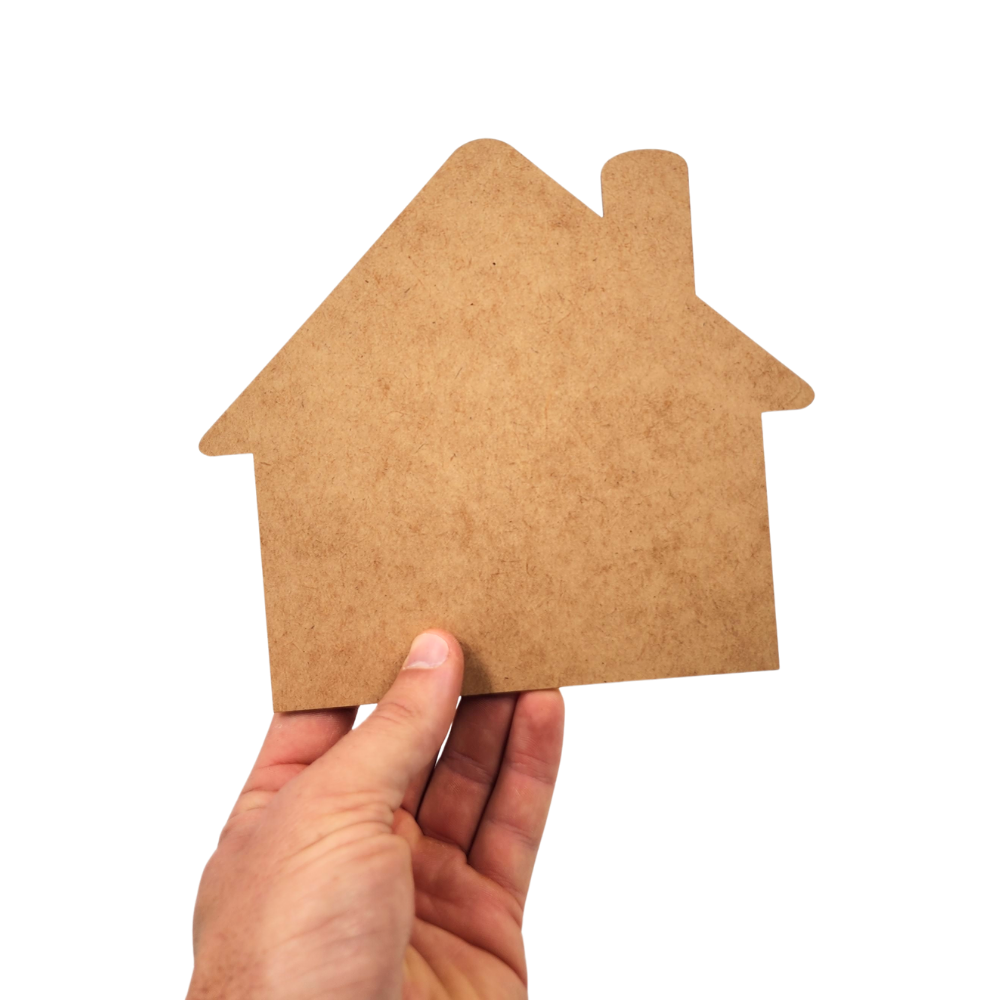 House wooden blank cutout