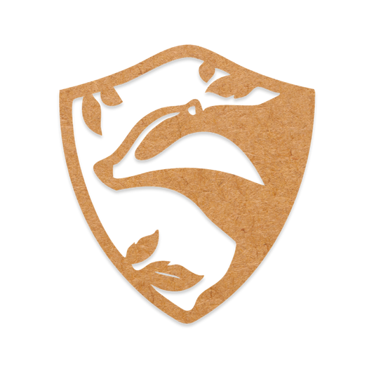 Our Hufflepuff sign blank is intricately cut from 3mm MDF wood