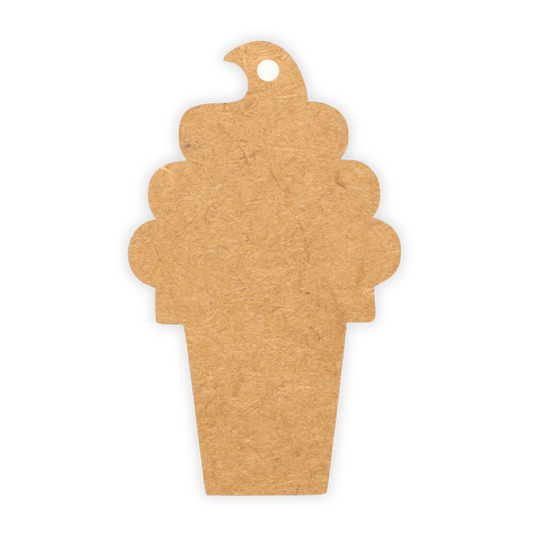 Ice cream shaped wooden gift tag