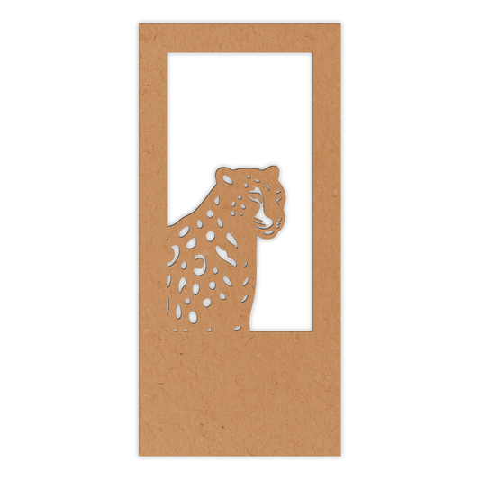 Wood leopard bookmark