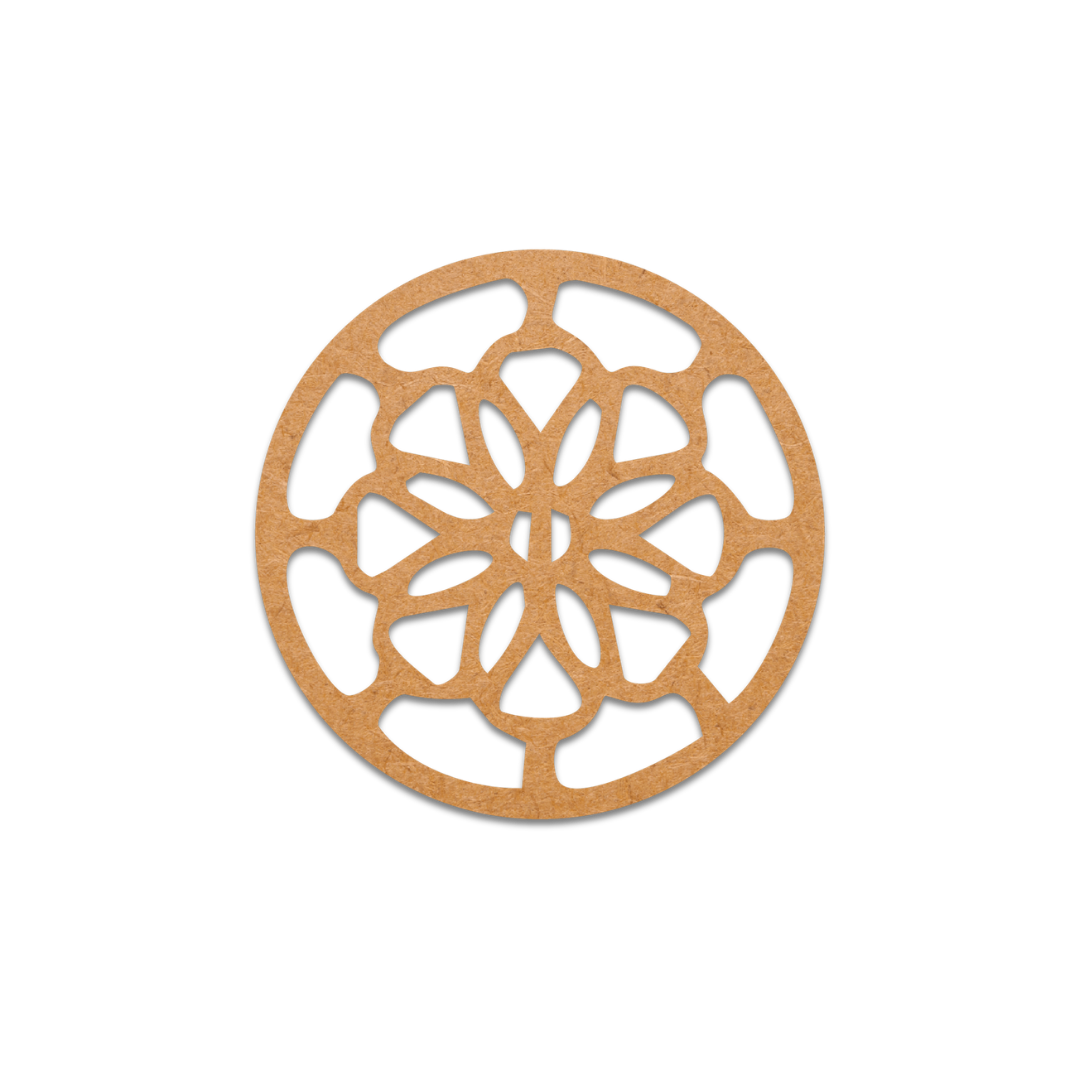Wooden laser cut round Mandala for painting