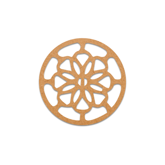 Wooden laser cut round Mandala for painting