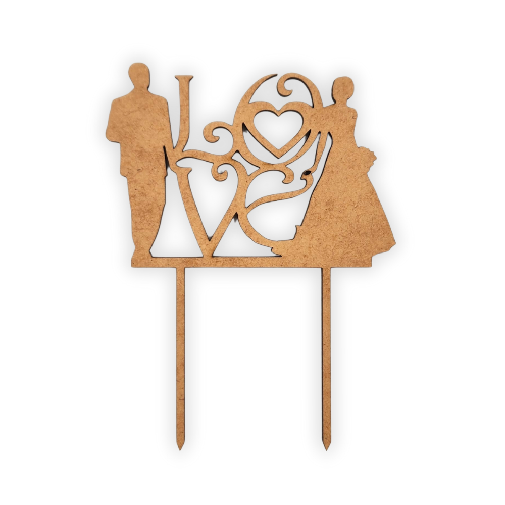Wedding Love Cake Topper Wooden Cutout