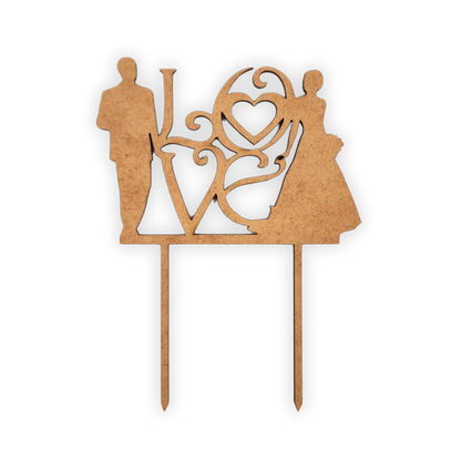 Wedding Love Cake Topper Wooden Cutout