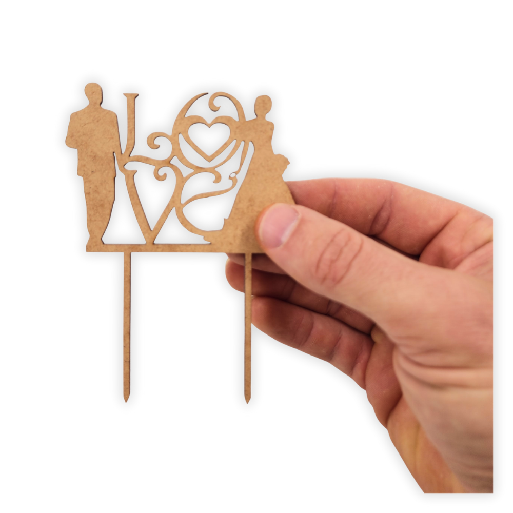 Wedding Love Cake Topper Wooden Cutout