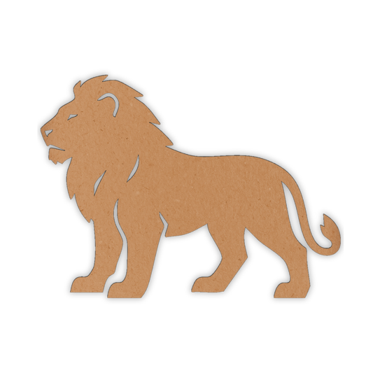 Large male lion wooden cutout